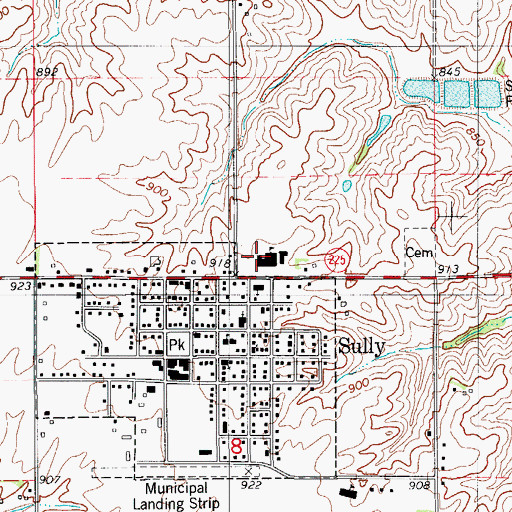 Topographic Map of Lynnville - Sully Middle School, IA