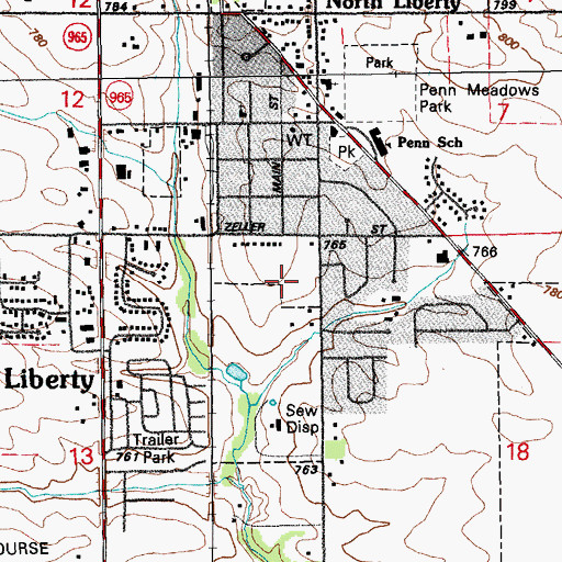 Topographic Map of Buford Garner Elementary School, IA