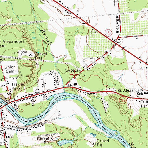 Topographic Map of Morrisonville Schuyler Falls Volunteer Ambulance Service, NY