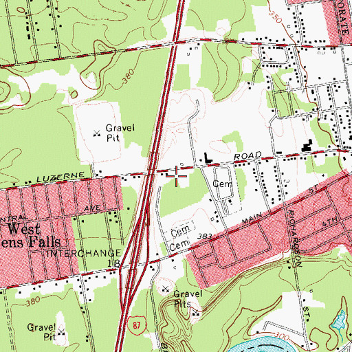 Topographic Map of West Glens Falls Emergency Squad, NY