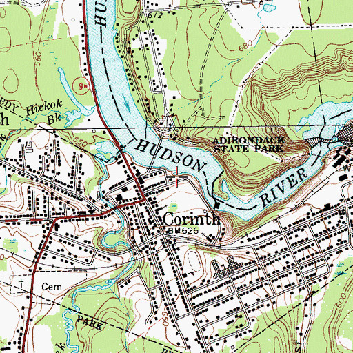 Topographic Map of Corinth Emergency Squad, NY