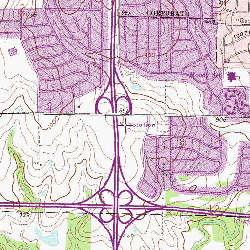 Topographic Map of National American University - Overland Park, KS