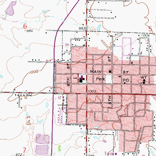 Topographic Map of Northeast Junior High School, KS
