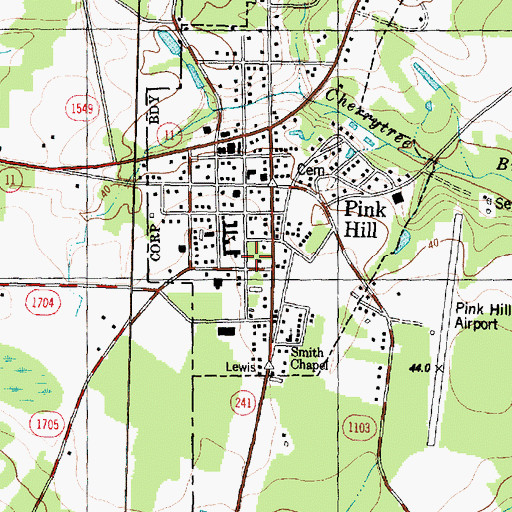 Topographic Map of Lenoir Emergency Medical Services, NC