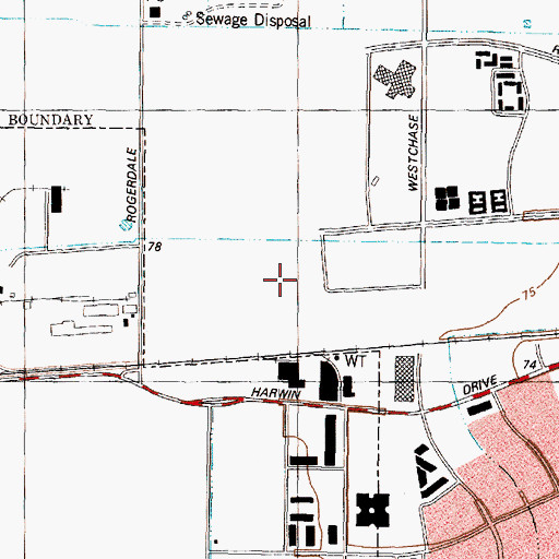 Topographic Map of Transcare Emergency Medical Service, TX