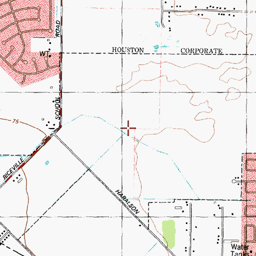 Topographic Map of Houston's Choice Emergency Medical Services, TX