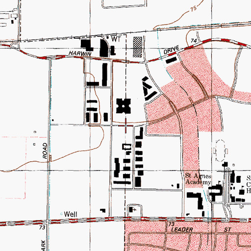 Topographic Map of Oasis County Emergency Medical Service, TX