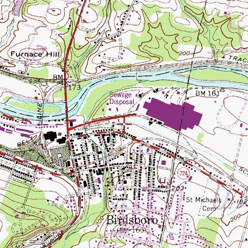 Topographic Map of Southern Berks Regional Emergency Medical Services Station 1, PA
