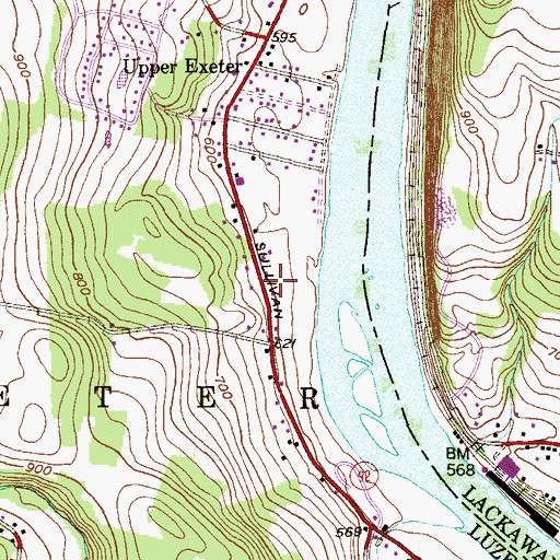 Topographic Map of Harding - Mount Zion Community Ambulance, PA