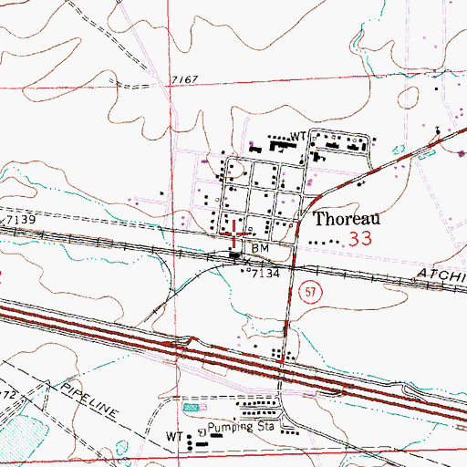 Topographic Map of McKinley County Sheriff's Office Thoreau, NM