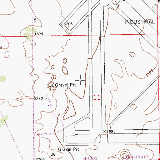 Topographic Map of Lea County Correctional Facility, NM