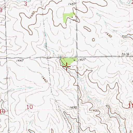 Topographic Map of Bruggeman Farms, IA