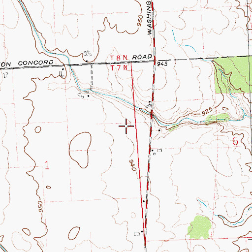 Topographic Map of Morrow Farms, OH