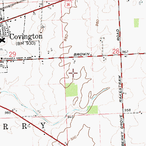 Topographic Map of Burns Farms, OH