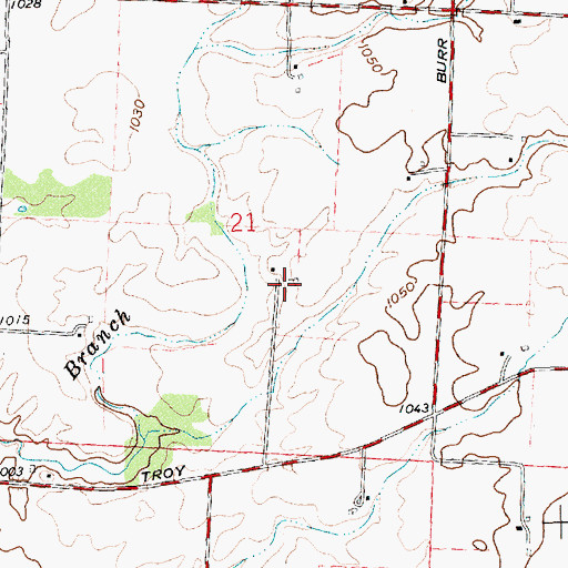 Topographic Map of Bair Farms, OH
