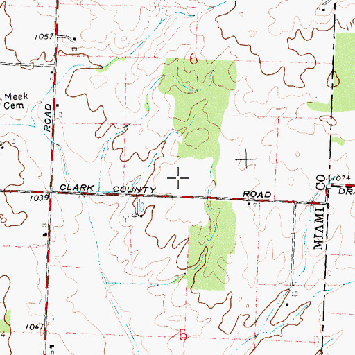 Topographic Map of Butler Farm, OH