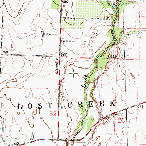 Topographic Map of Miller Farms, OH
