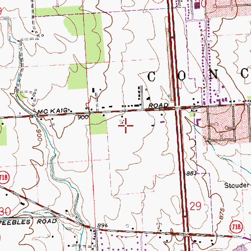 Topographic Map of Myer Jersey Farm, OH
