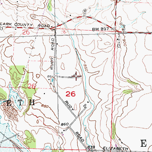 Topographic Map of Pleasant Run Farm, OH