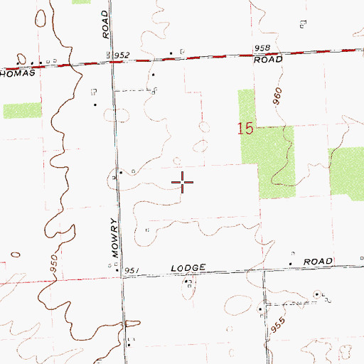 Topographic Map of Wackler Farms, OH