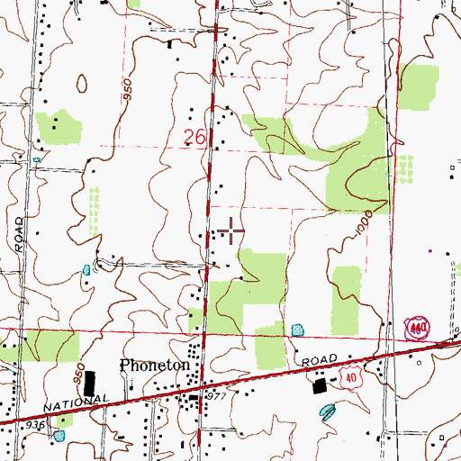Topographic Map of Willow Wood Farms, OH
