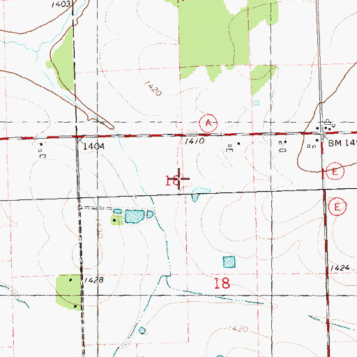 Topographic Map of Hein's Fish Farm, WI