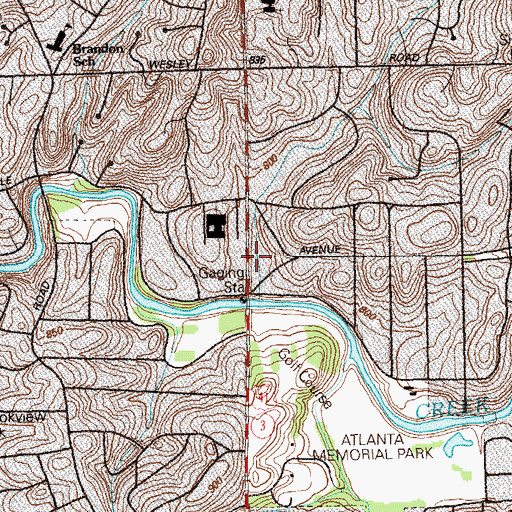 Topographic Map of Memorial Park Trail, GA