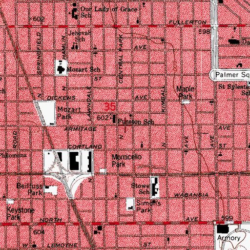 Topographic Map of Armitage Theatre, IL