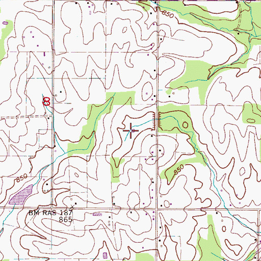 Topographic Map of J J Farms, AL