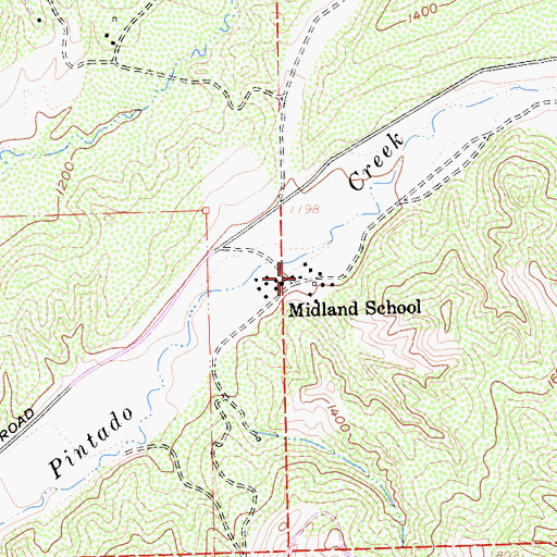 Topographic Map of Midland School, CA