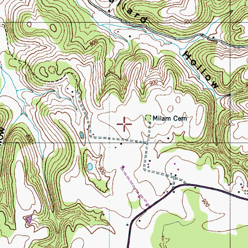 Topographic Map of Graham Farms, TN