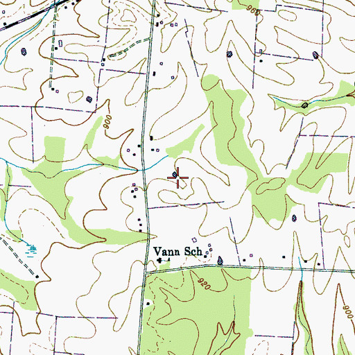 Topographic Map of Marty Farms, TN