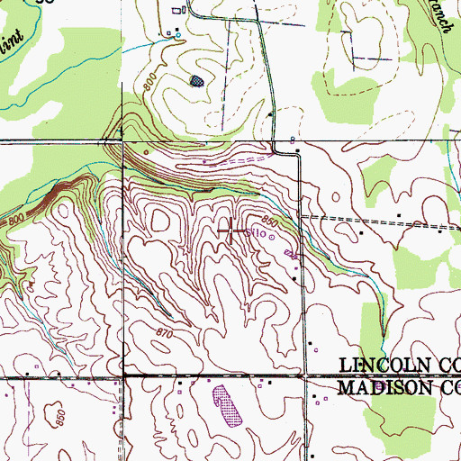 Topographic Map of Underwood Farm, TN