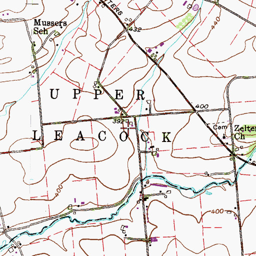 Topographic Map of King Farm, PA