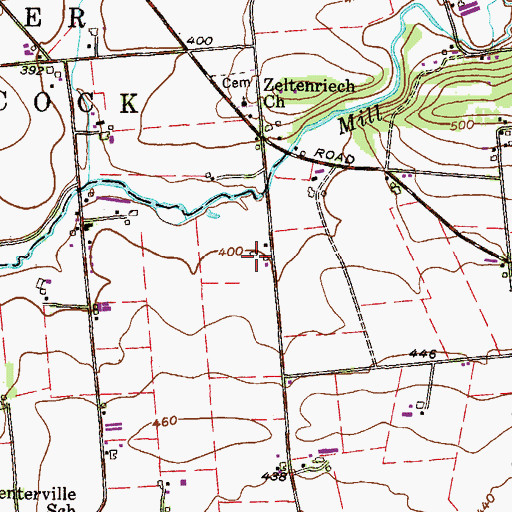 Topographic Map of Beiler Farm, PA
