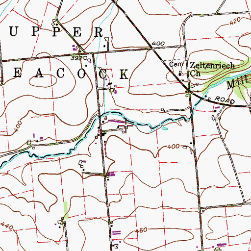 Topographic Map of Lapp Dairy Farm, PA