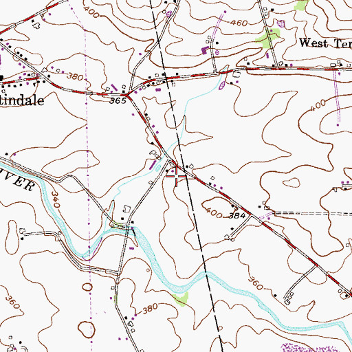 Topographic Map of Blue Rock Farm, PA