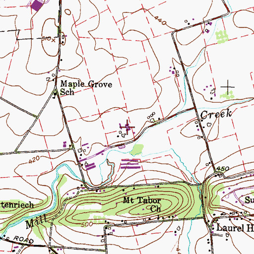 Topographic Map of Leid's Greenhouse, PA