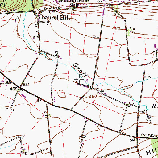 Topographic Map of Lapp Valley Farms, PA