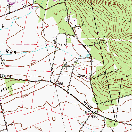 Topographic Map of Stoltzfus Dairy Farm, PA