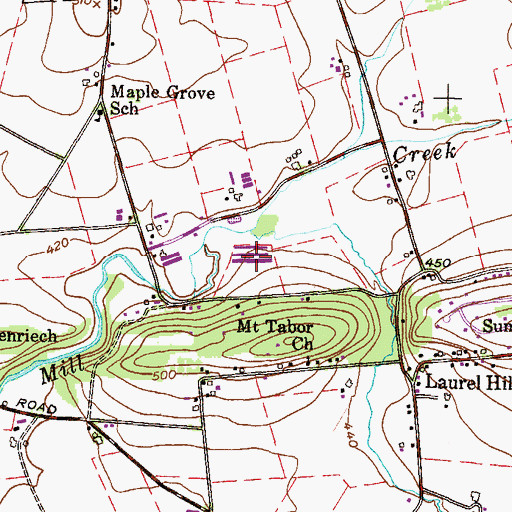 Topographic Map of Weiler Farm, PA