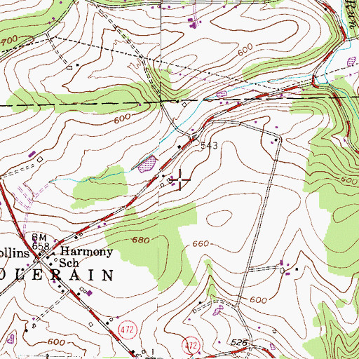 Topographic Map of Brookdale Farm, PA