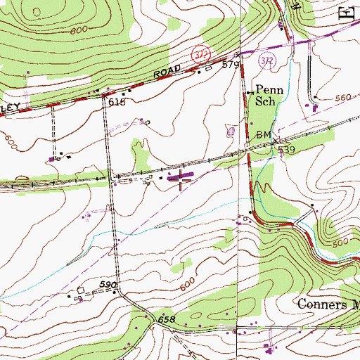 Topographic Map of D and J Farm, PA