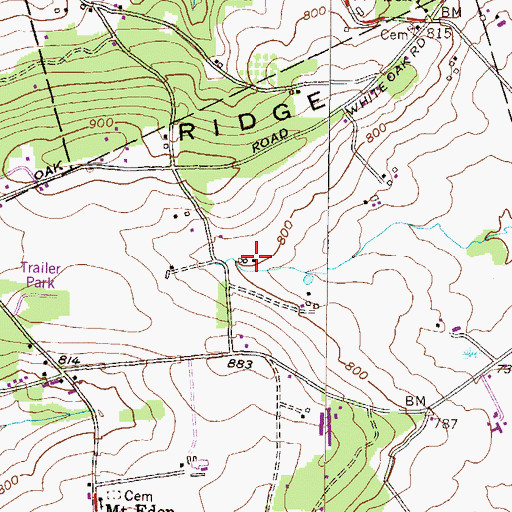 Topographic Map of Green Hills Farm, PA