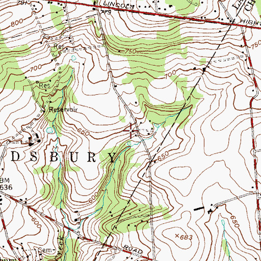 Topographic Map of Green Meadow Farm, PA