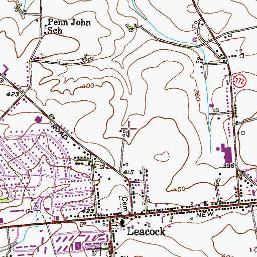 Topographic Map of Greystone Meadows Farm, PA