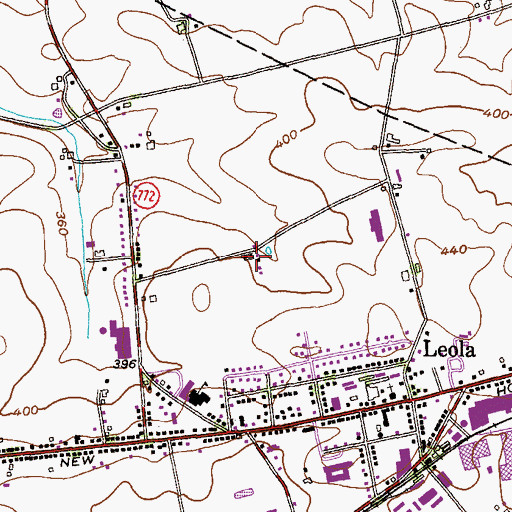Topographic Map of Petersheim Dairy, PA