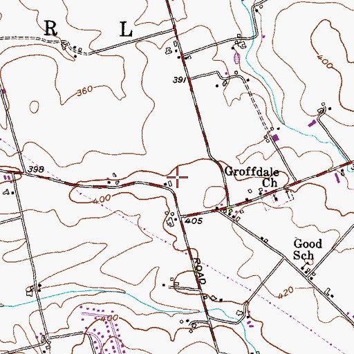 Topographic Map of Twin Oak Horse Farm, PA