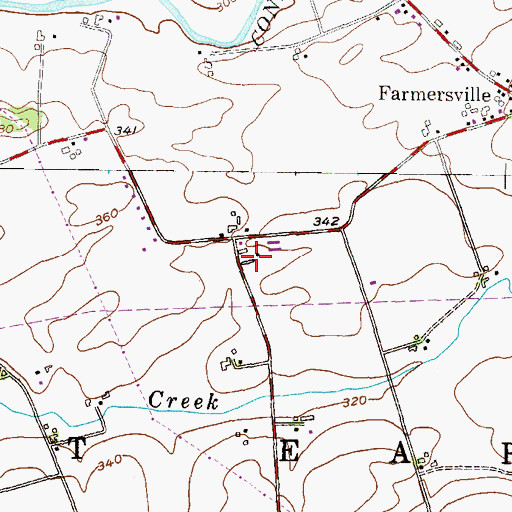 Topographic Map of Weavers Turkey Farm, PA
