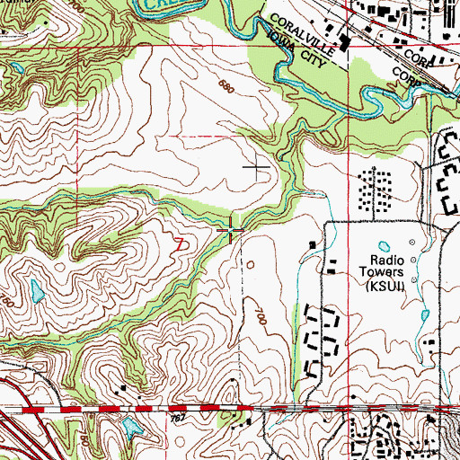 Topographic Map of Cardinal Creek South Branch, IA
